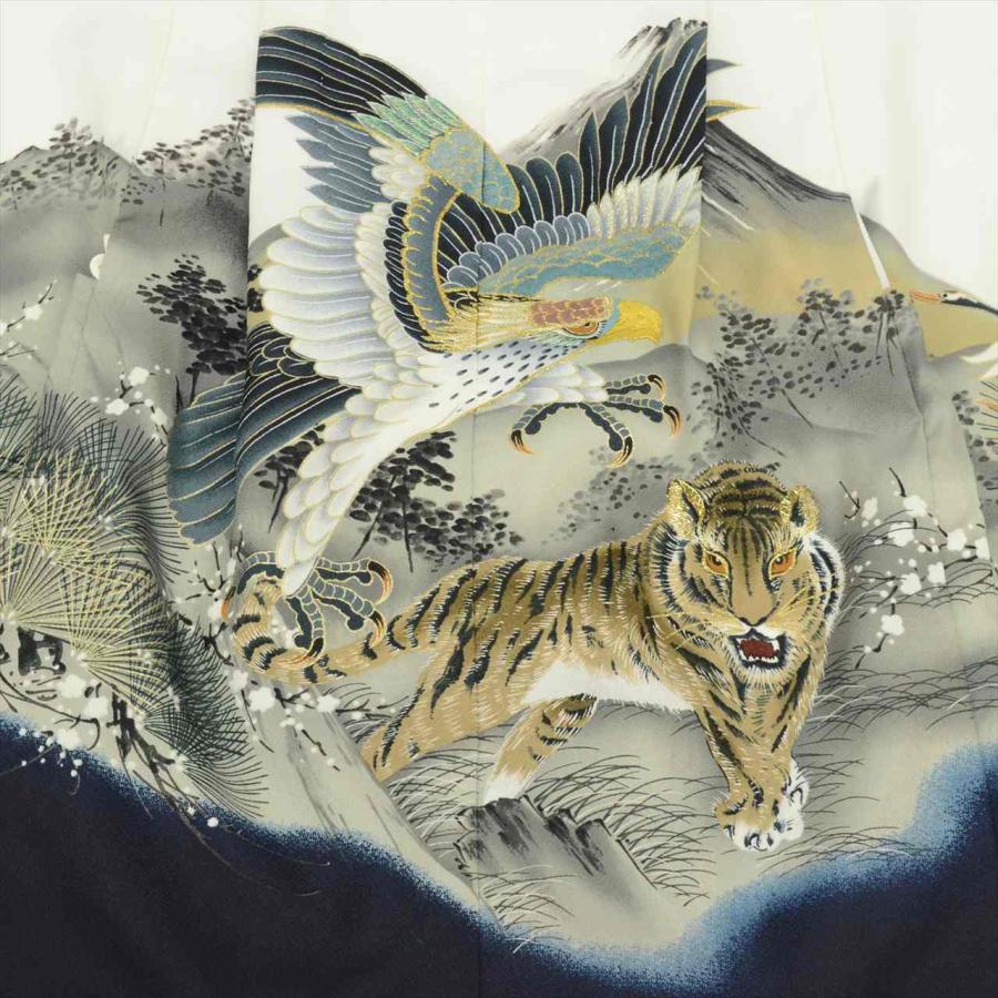 七五三 男の子 5歳 2点セット 化繊 着物 羽織 仕立て上がり 身丈