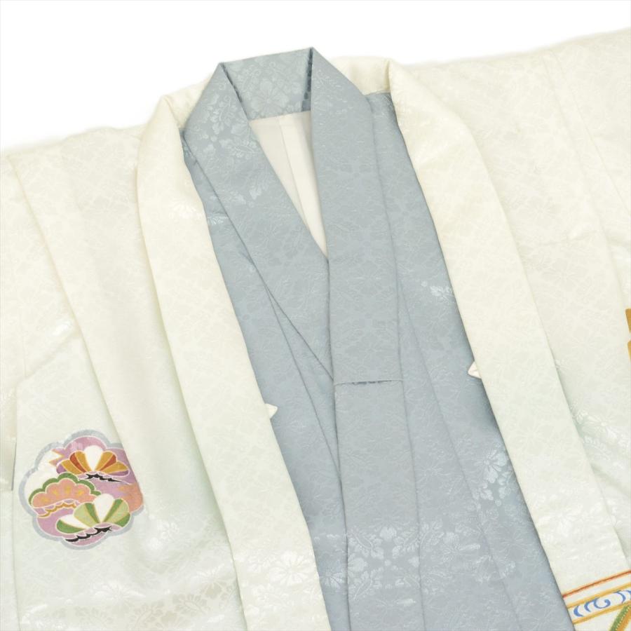 七五三 男の子 5歳 2点セット 化繊 着物 羽織 美品 仕立て上がり 身丈