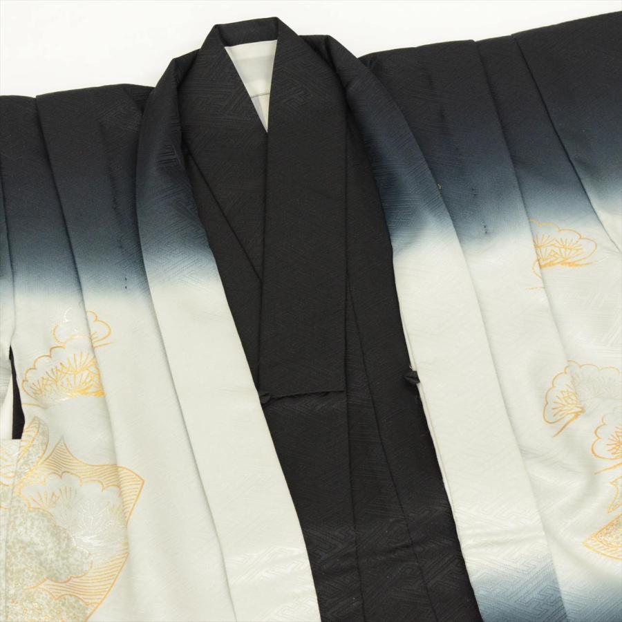 七五三 男の子 5歳 2点セット 化繊 着物 羽織 仕立て上がり 身丈98.5cm