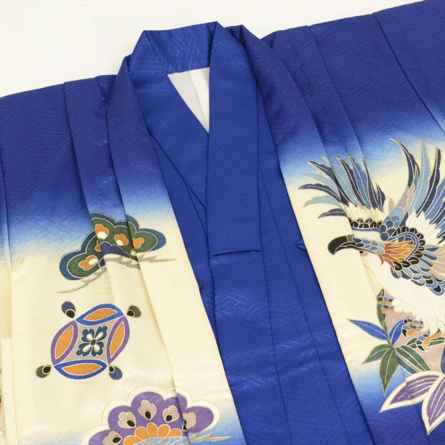 七五三 男の子 5歳 2点セット 化繊 着物 羽織 美品 仕立て上がり 身丈