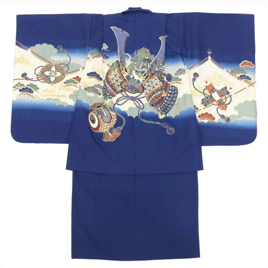 七五三　5歳　男の子　美品 七五三 男の子 5歳 2点セット 化繊 着物 羽織 美品 仕立て上がり
