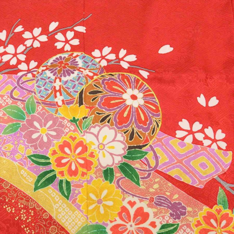 正絹　七歳　祝い帯　七五三　橙色　花柄　仕立て上り　女の子 正絹 七歳 祝い帯 七五三 橙色 花柄 仕立て上り 女の子 【公式通販】