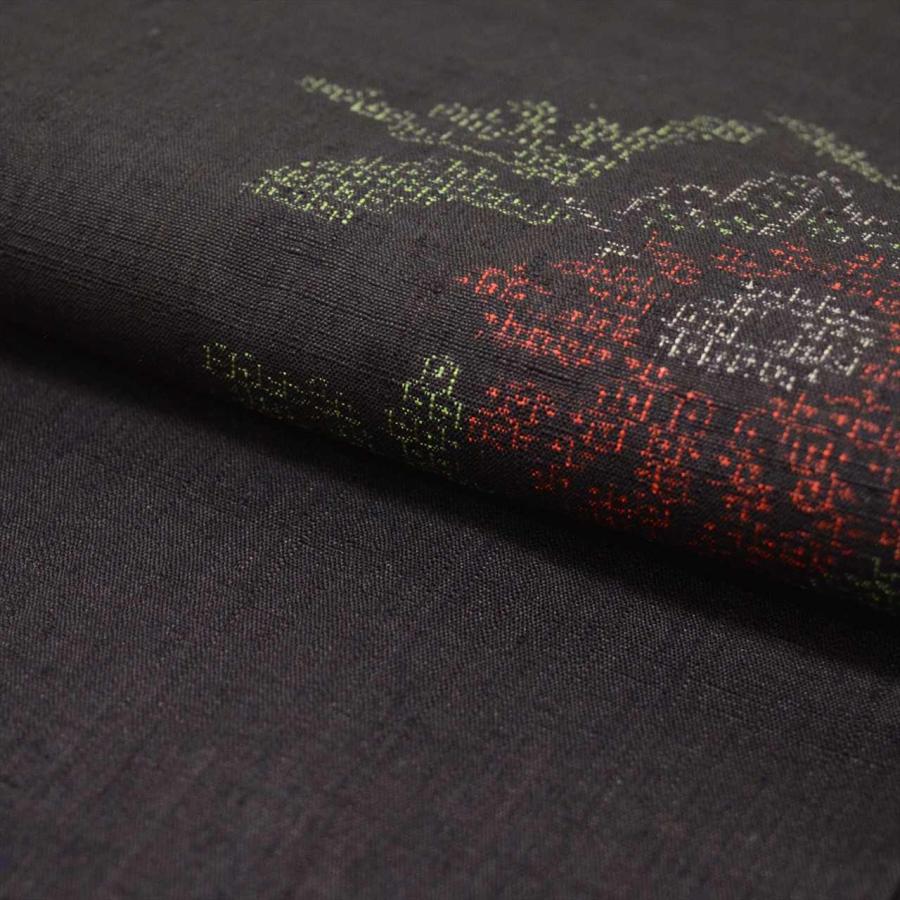 [極美品] 証紙あり　草木染め　結城紬　無地　正絹　茶色　カジュアル　洒落着 極美品] 証紙あり 草木染め 結城紬 無地 正絹 茶色 カジュアル 洒落着