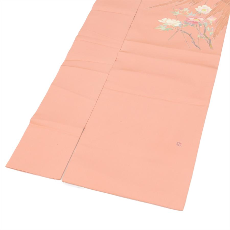 名古屋帯 正絹 仕立て上がり 九寸 リサイクル帯 美品 ピンク色系 牡丹