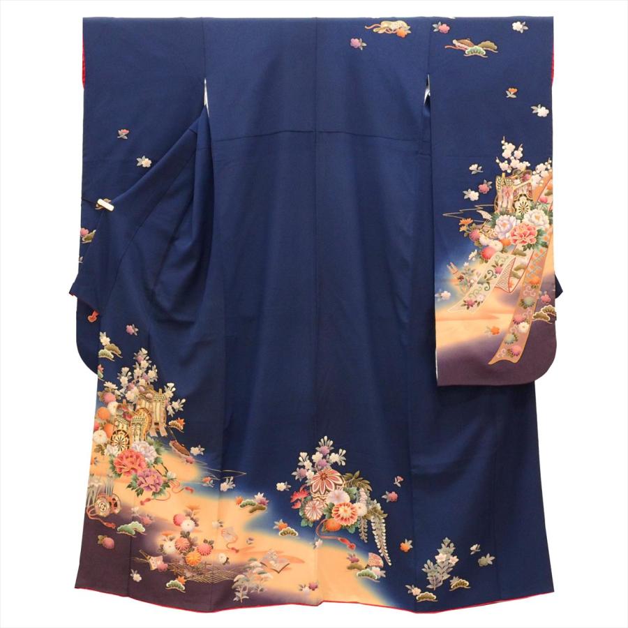 振袖 単品 正絹 身丈168.5cm LL 裄66.5cm 仕立て上がり リサイクル着物 