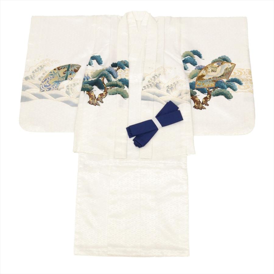 七五三 男の子 5歳 2点セット 化繊 着物 羽織 仕立て上がり 身丈105cm