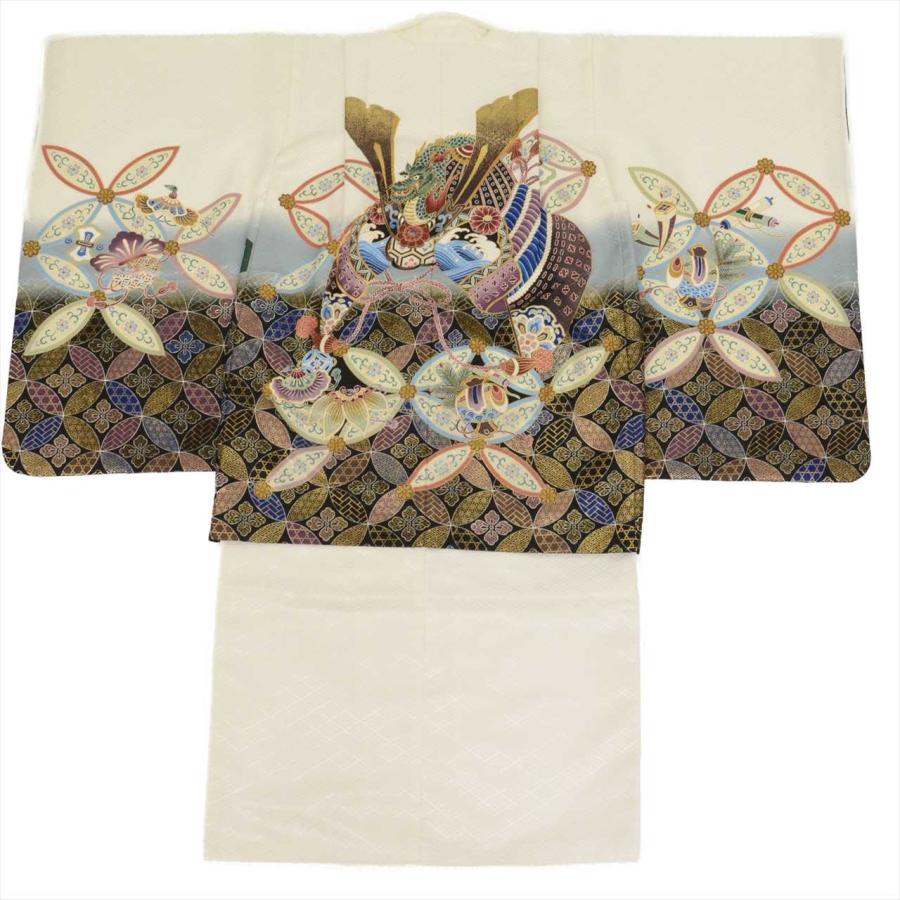 七五三 男の子 5歳 2点セット 化繊 着物 羽織 美品 仕立て上がり 身丈