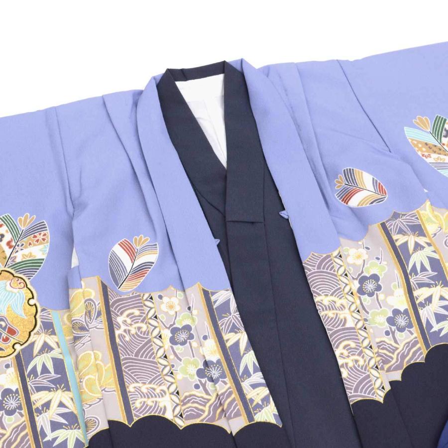 リサイクル 七五三 男の子 5歳 2点セット 化繊 着物 羽織 美品 仕立て