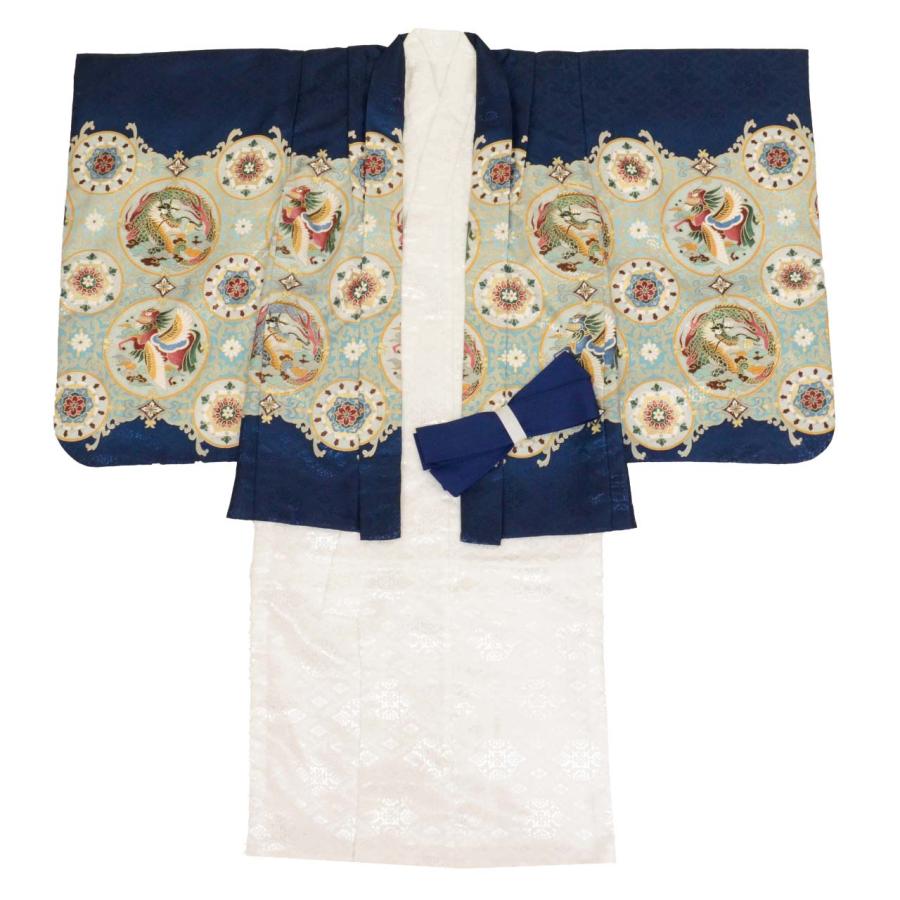 リサイクル 七五三 男の子 5歳 2点セット 化繊 着物 羽織 仕立て上がり