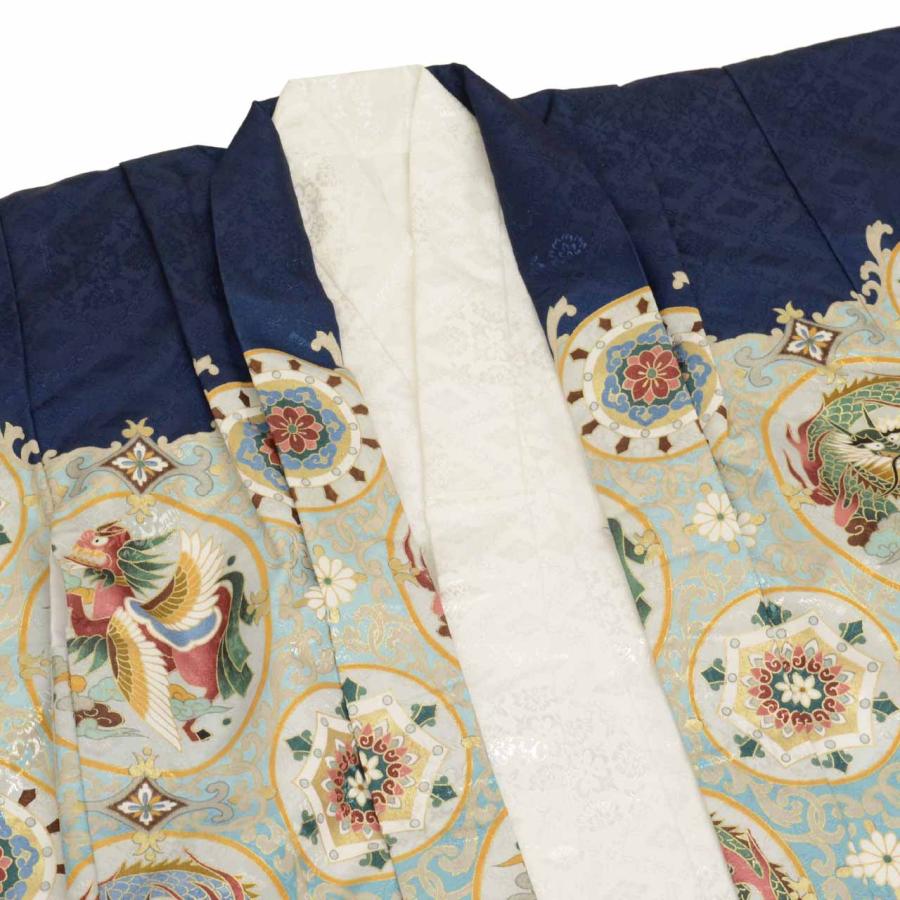 リサイクル 七五三 男の子 5歳 2点セット 化繊 着物 羽織 仕立て上がり