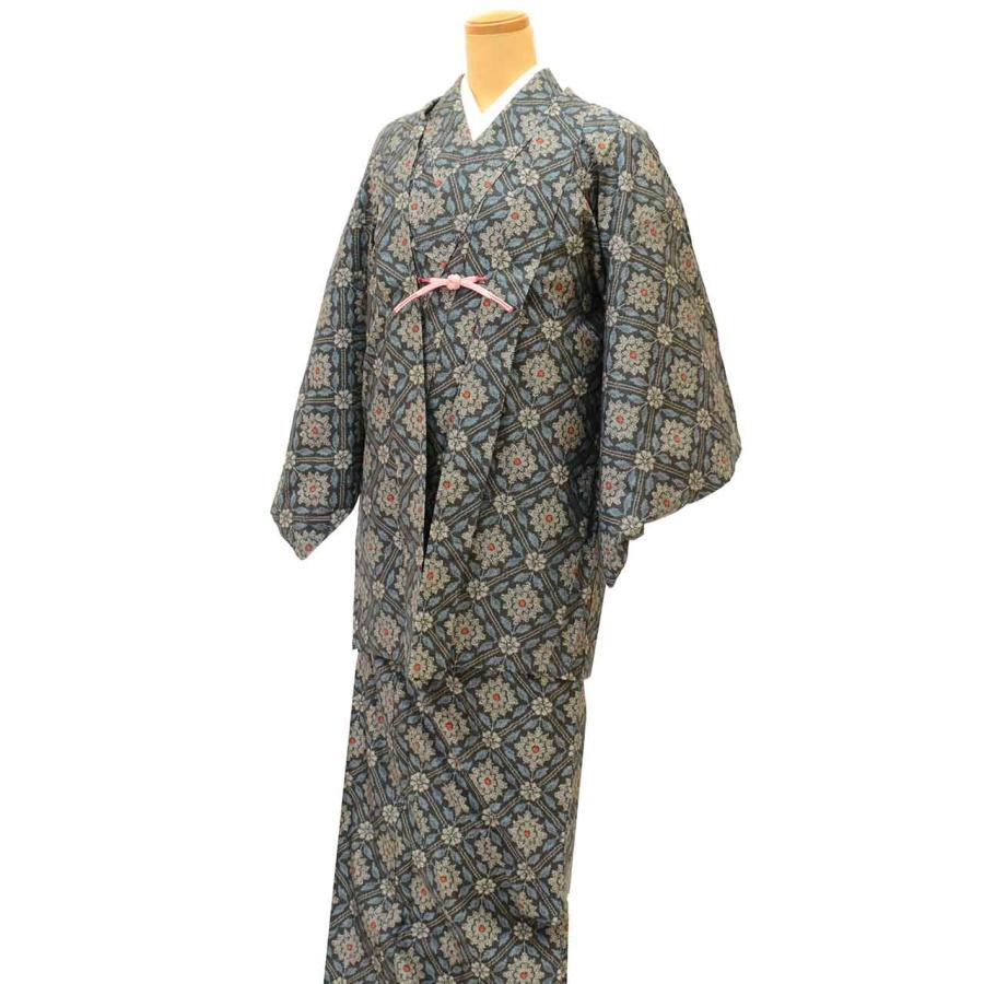 羽織 リサイクル着物 セット アンサンブル 女性 大島紬 正絹 裄64