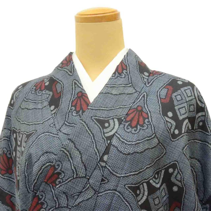 大島紬 リサイクル着物 正絹 M ちょっとふくよかL 良品 身丈156.5 裄丈 