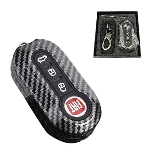 mamota フィアット対応 キーカバー アバルト595 fiat500 キーケース アクセサリー カスタム カーボン調 保護 スマートキー ド
