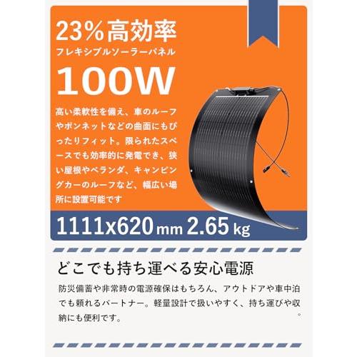 ZOUPW フレキシブルソーラーパネル 100W PERC 11BB ソーラーパネル
