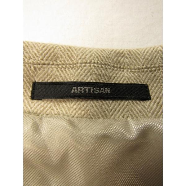 美品 アルチザン ARTISAN メンズ ウール ヘリンボーン チェスターコート L 秋冬｜hitrad｜04