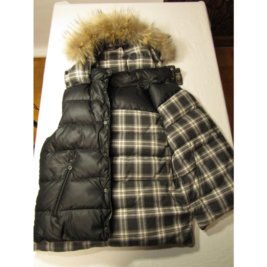 Men's Bigi フード付きベージュダウンベスト MEN'S BIGI（メンズビギ） 新品同様 メンズ フードファー付 ダウン