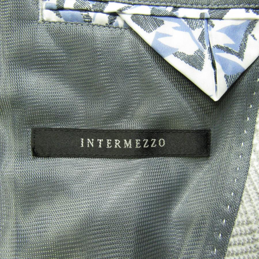 未使用品 定価2.9万 インターメッツォ INTERMEZZO メンズ 薄手ジャージー グレンチェック テーラード ジャケット M 春夏 ライトグレー｜hitrad｜03