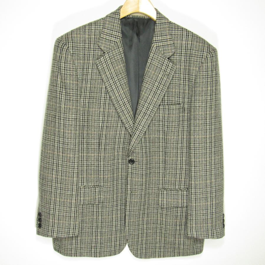 ダークグレー チェック カシミヤ100ジャケット ダークグレー チェック カシミヤ100ジャケット
