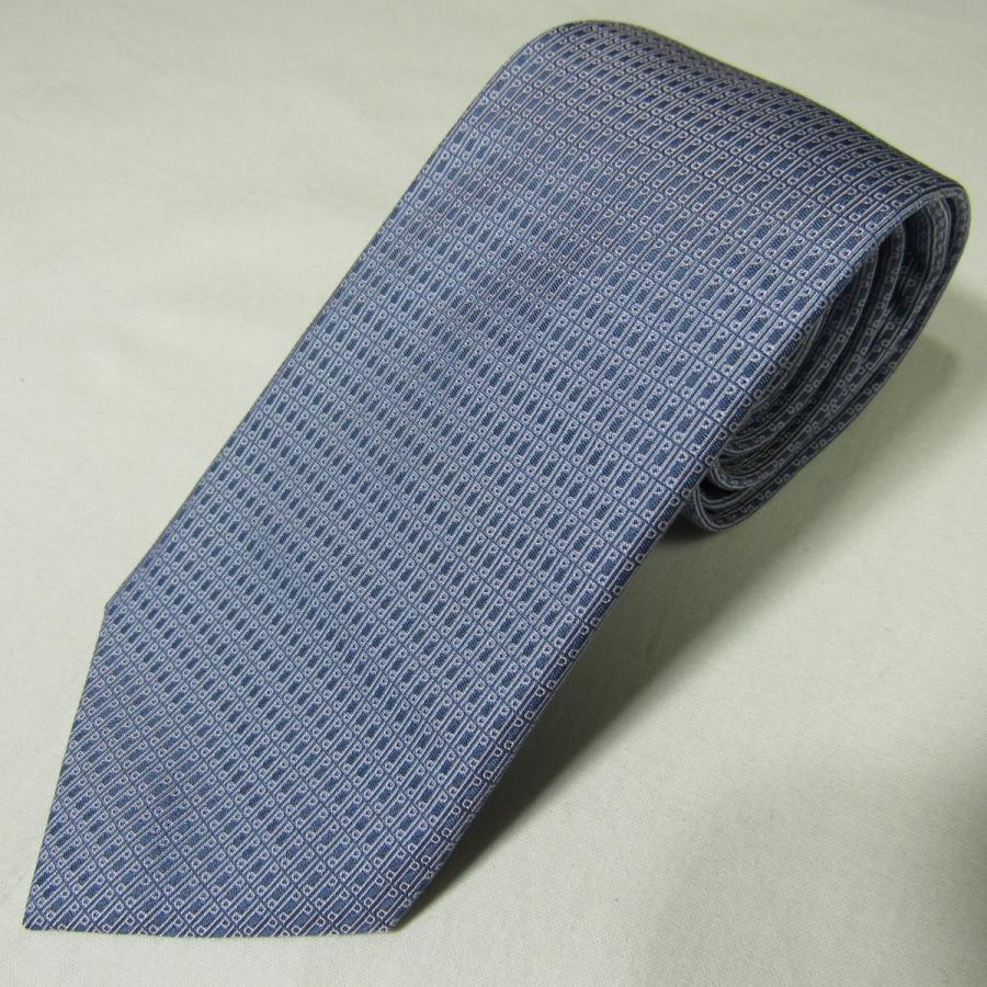 dunhill（ダンヒル） 新品同様 英国製 シルク ネクタイ シルバーブルー