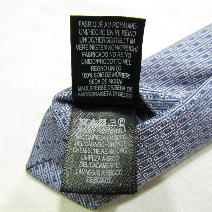 dunhill（ダンヒル） 新品同様 英国製 シルク ネクタイ シルバーブルー