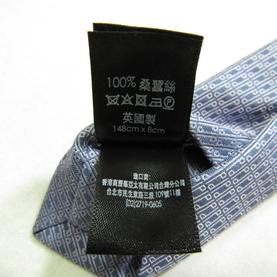 dunhill（ダンヒル） 新品同様 英国製 シルク ネクタイ シルバーブルー