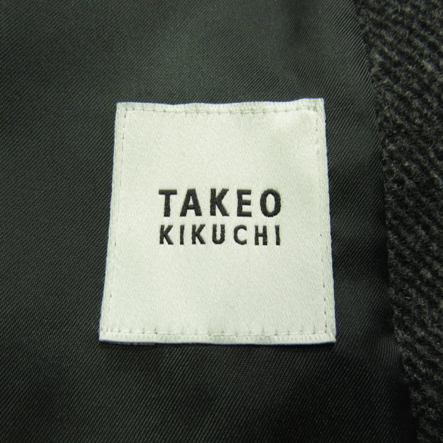 タケオキクチ　カシミア混　ヘリンボーン　スタンドカラーコート　着用感のない美品 TAKEO KIKUCHI（タケオキクチ） 新品同様 メンズ カシミヤ混