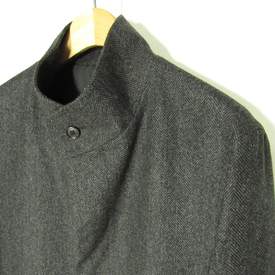 タケオキクチ　カシミア混　ヘリンボーン　スタンドカラーコート　着用感のない美品 TAKEO KIKUCHI（タケオキクチ） 新品同様 メンズ カシミヤ混