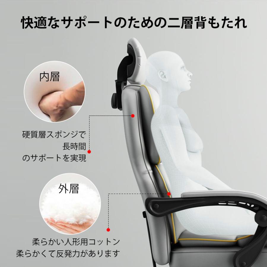 オフィスチェア パソコンチェア ゲーミングチェア 学習チェア メッシュ S字背もたれ 高反発ウレタン 座面昇降 ランバーサポート アームレスト 105〜120cm_6