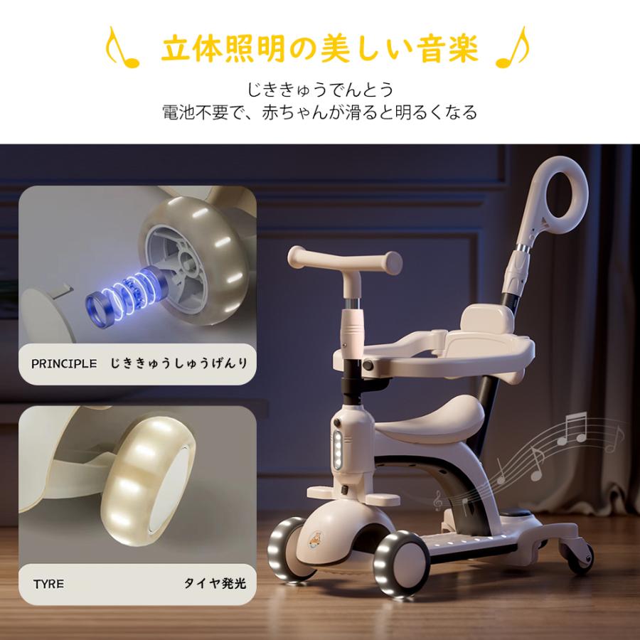 子供用三輪車 6in1 キックバイク キックスケーター 手押し棒 1-12歳 乗用玩具 ペダル無し 誕生日 プレゼント キックボード 耐荷重100kg 金属 PP樹脂 多機能設計_7
