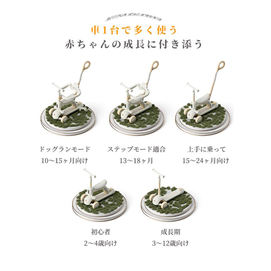 子供用三輪車 キックバイク キックスケーター 手押し棒付 プッシュバー 乗用玩具 ペダル無し セーフティーガード付 散歩 練習 成長 安心 誕生日 プレゼント_6