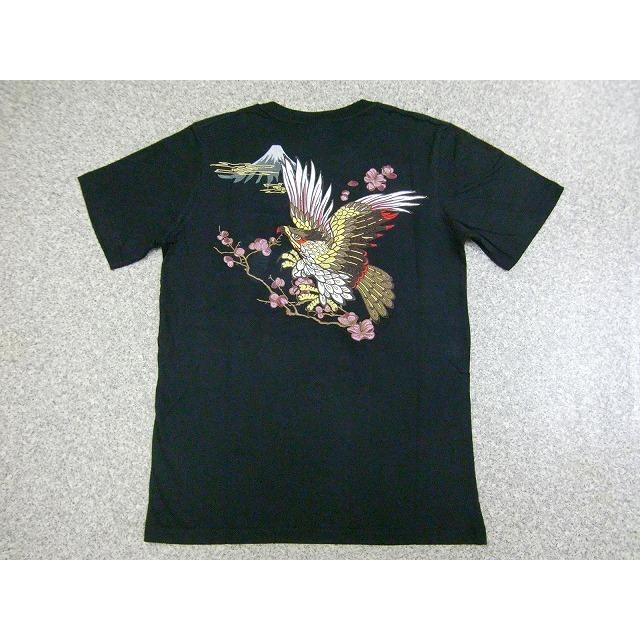 Tシャツ 鷹 半袖Tシャツ 和柄 刺繍 メール便送料無料 メンズ スカT 