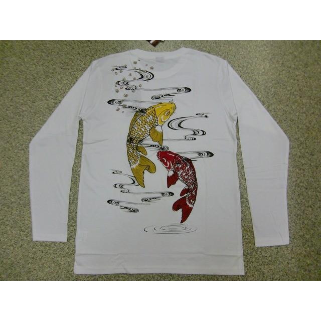 Ｔシャツ 双鯉 和柄 刺繍 是空 メンズ 長袖 スカＴ ロンＴ スカジャン