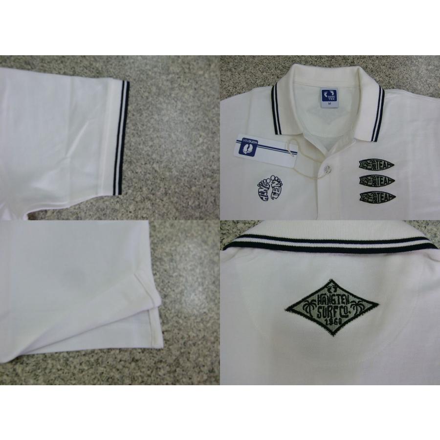 も*ん様 希少 90s HANG TEN ハンテン ワンポイント ポロシャツ 白 HANGTEN HanGTen ポロシャツ ハンテン 半袖ポロシャツ メンズ