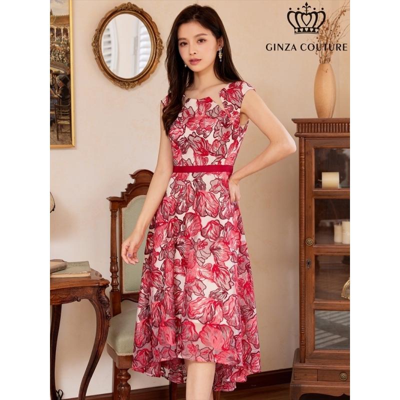 ERUKEI エルケイ キャバドレス ナイトドレス ミディアム丈 フラワーレース-