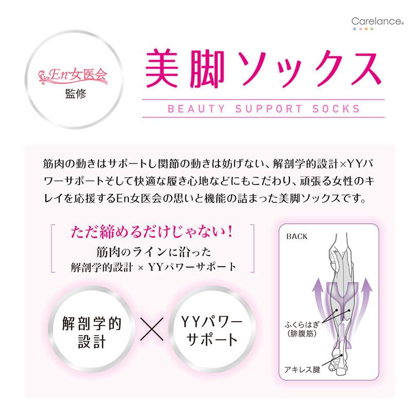 美脚ソックス produced by En女医会 強圧 引き締め むくみ 解消 レディース 着圧ハイソックス 脚痩せ 日本製 シンプル 黒 ブラック｜hitte｜02