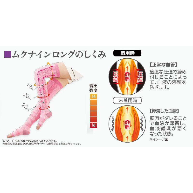 一般医療機器ソックス　脚すっきりムクナインロング 着圧ソックス ナイト用 夜用 むくみ改善 グッズ  靴下 脚痩せ｜hitte｜03