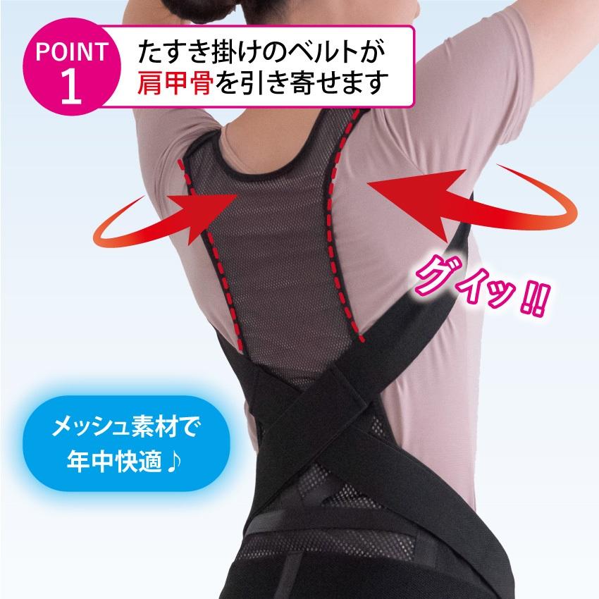 骨盤からととのえるメッシュの背筋サポーター 背筋 男女兼用 簡単 ライン 肩甲骨 メッシュ 伸ばし 骨盤 引締め 姿勢矯正 補正下着 猫背 |  | 02