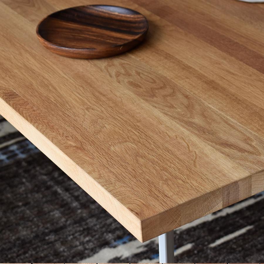 Deerleg 【天板 オーク無垢材】ホワイト アイアン脚 ダイニング