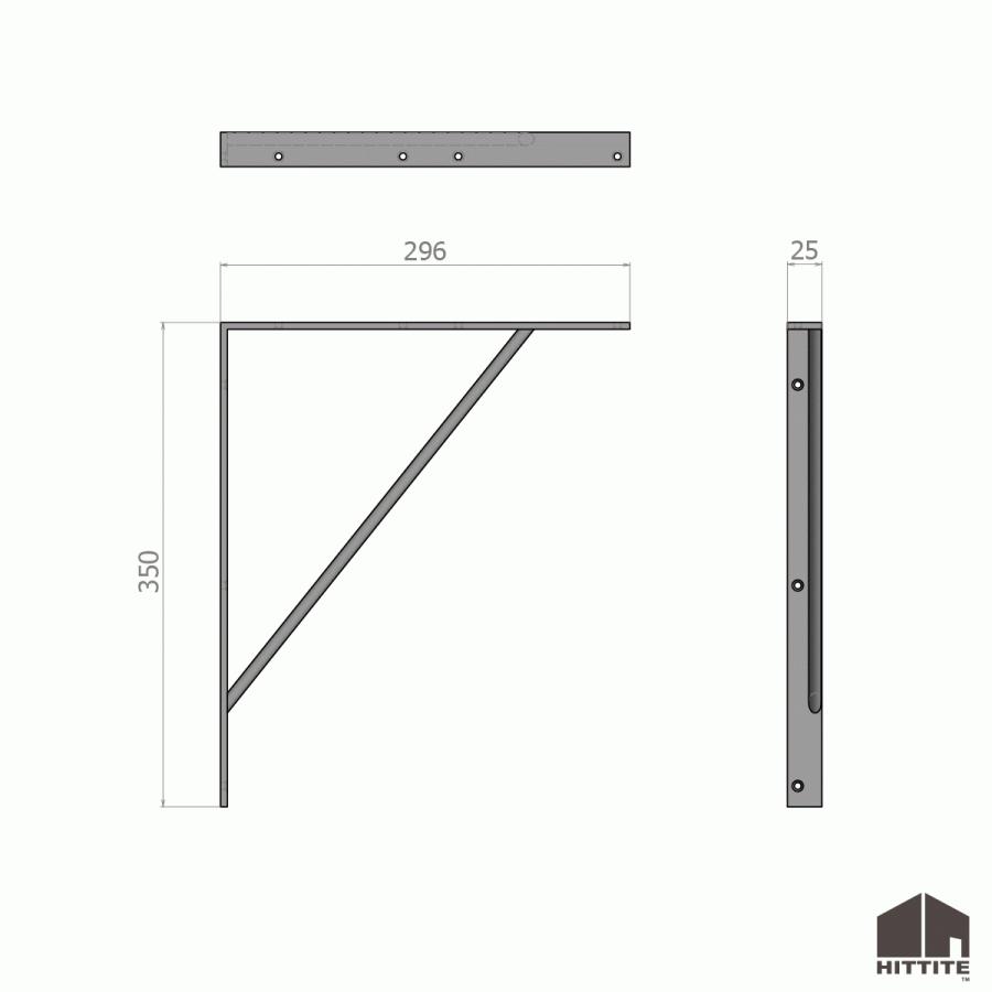 木製天板 机 壁付け ブラウン デスク 脚なし おしゃれ DIY アイアン 在宅ワーク 日本製 HITTITE 壁付けデスク W90cm