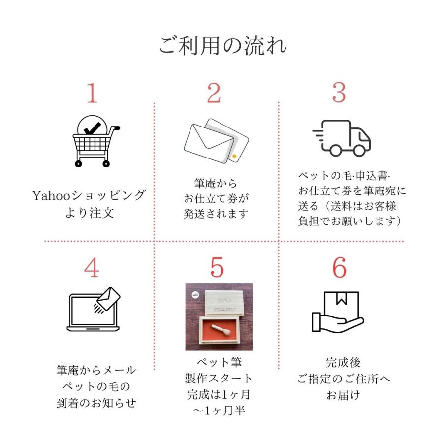 ペットの抜毛で作る小さな筆3（お仕立券）ペットの毛 ペット遺毛 ペット思い出 ペット形見 供養 愛犬 愛猫 うちの子 誕生日 メモリアル 送料無料 筆庵 Hituan_13