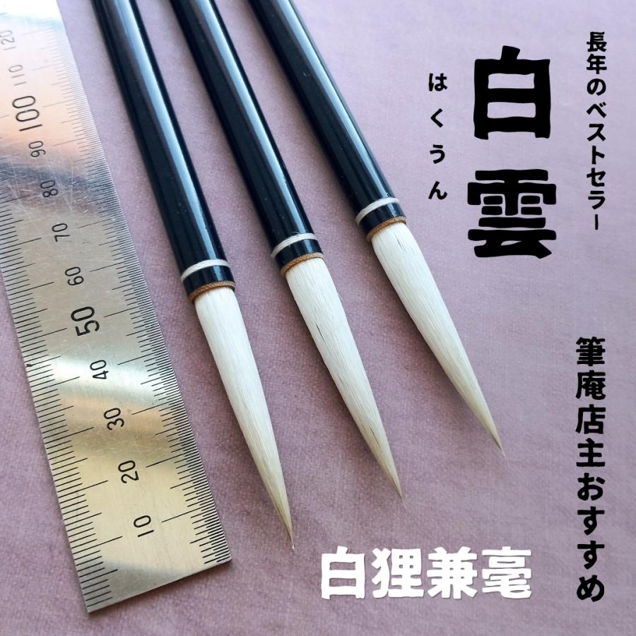 白雲 狸兼毫 兼毛 兼毫 楷書 行書 作品 書道 太筆 中筆 半紙 和文具