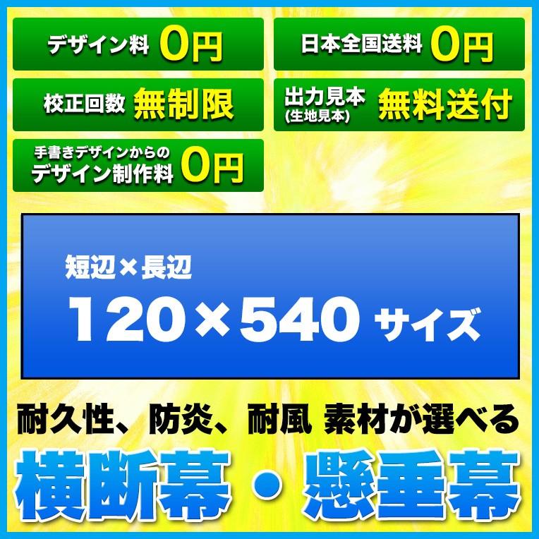 横断幕　懸垂幕　(サイズ：120×540cm)オリジナル　送料無料　写真対応　イラスト対応　修正回数無制限　デザイン作成無料　全力対応　1枚から　フルオーダー