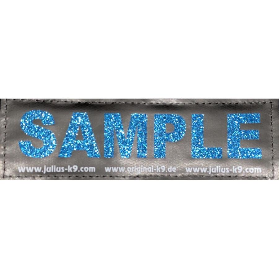 【2枚1セット】Julius K9（黒地/きらきらブルー） お名前入りラベル M サイズ | 
