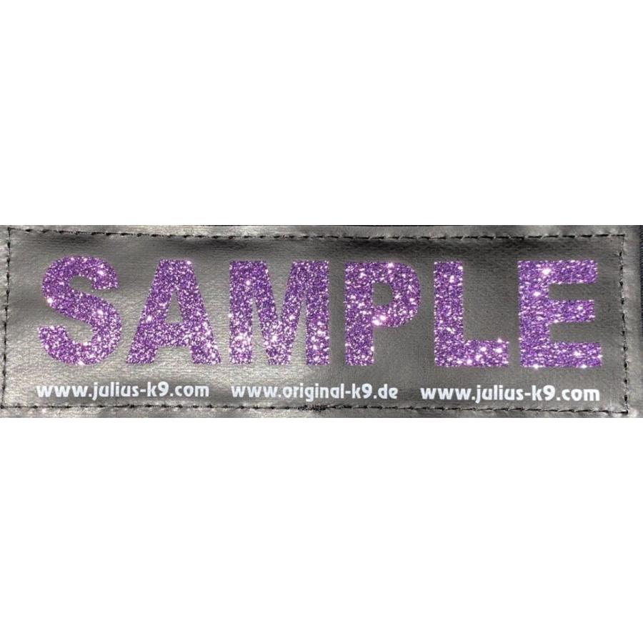 【2枚1セット】Julius K9（黒地/きらきらパープル） お名前入りラベル M サイズ | 