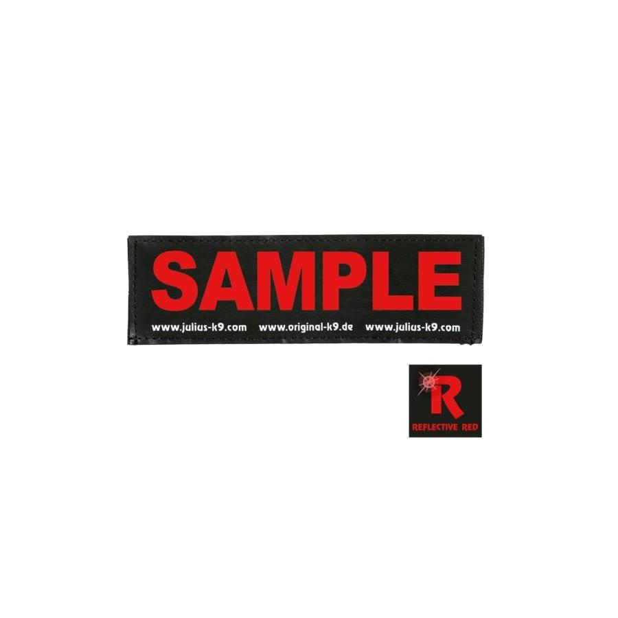 Julius K9（黒地/蛍光反射加工 レッド） お名前入りラベル M サイズ - 2枚セット |  | 01
