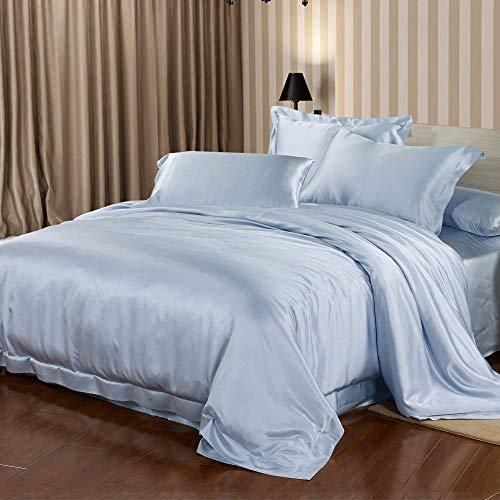 手数料安い のmens 2 Charmeuse Duvet Fitted B07n3yqws8 ヒワシノ輸入雑貨 Lilysilk Sheet Momme フラットシーツ 海外限定 4pc Mens Pillowcases Cover Oeko Tex S Mulberry Certified Queen Charmeuse 22 Sheets Silk フラットシーツ