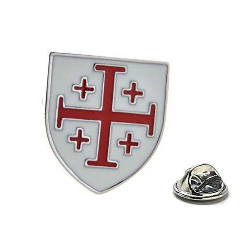 注目の 海外限定 Crusader Shield Lapel Pin White And Red Enamel Jerusalem Cross Enamel Pin Tie Tack 超人気の World Of Heating De