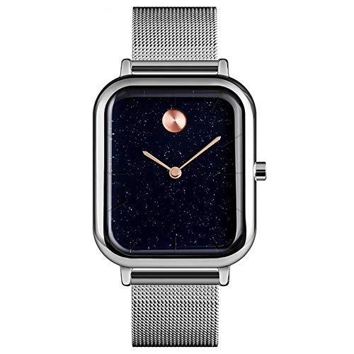 値下げ 海外限定 Mastopunisex Watch For Men Women Stainless Steel Waterproof Quartz Analog Watch Rectangle Dial Business Dress Watch Silver 史上最も激安 Www Skylanceronline Com