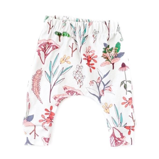 ☆無料ラッピング☆オーガニックコットン☆手作り☆スリムハーレムパンツ☆スウェット☆レギンス☆Sweetテイスト☆Floral Study☆80〜90cm | 