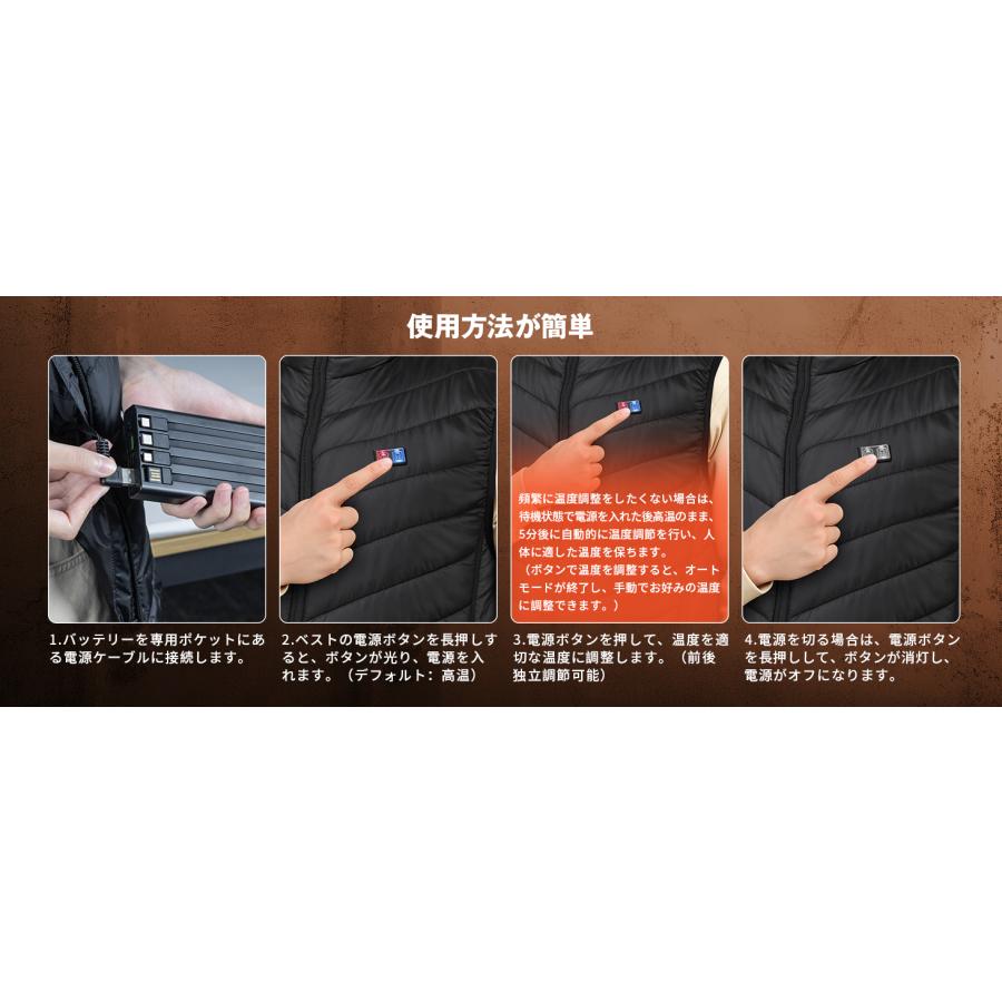 ★お得★電熱ヒーターベスト バッテリー付15箇所発熱 30000mAh 電熱ベスト ヒーターベスト バッテリー付き 15箇所発熱 3段階